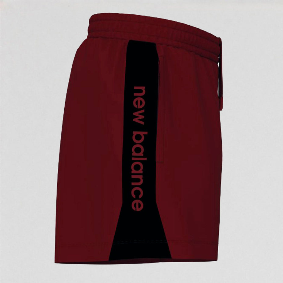 New Balance Bermuda Masc. Athletics Stretch Woven Graphic 7 — Vermelho Podium/Preto - PDR