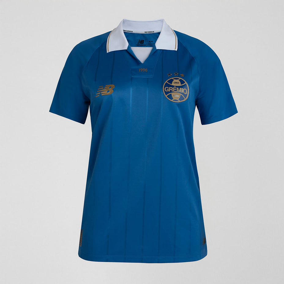 New Balance Camisa Feminina Comemorativa Gremio — Azul/Branco/Dourado - ABD