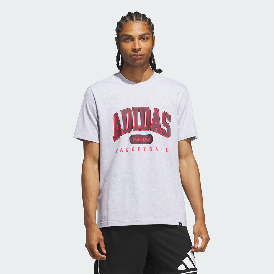 Adidas Camiseta Collegiate T — Cinza - .