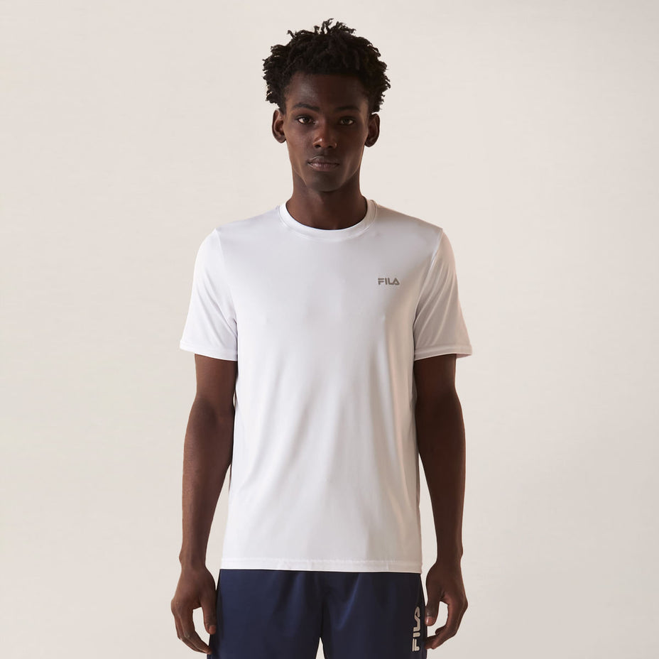 Camiseta Masc. Fila Basic Sports Ii — Branco/Prata - 1671i