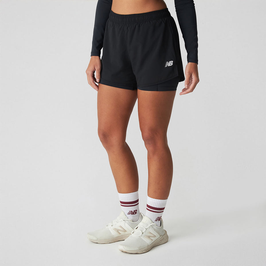 New Balance Shorts Fem. Sport Essentials 2 In 1 — Preto - BK