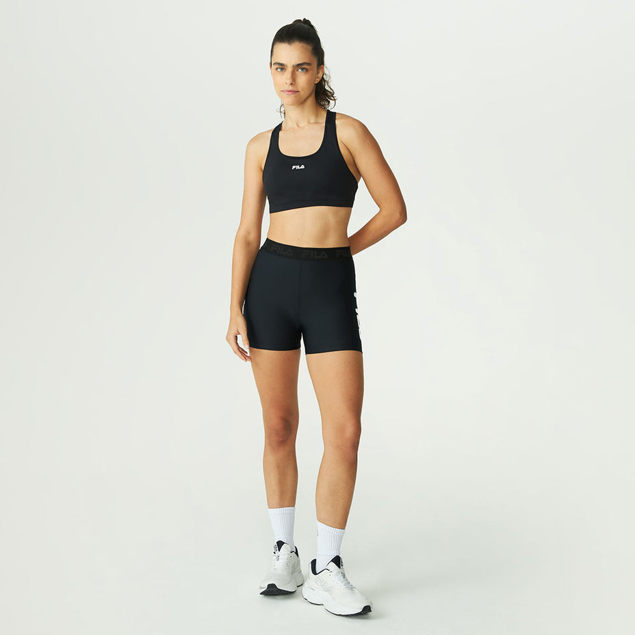 Fila Shorts Feminino Fila Train Elastic Vi — Preto/Branco - 312