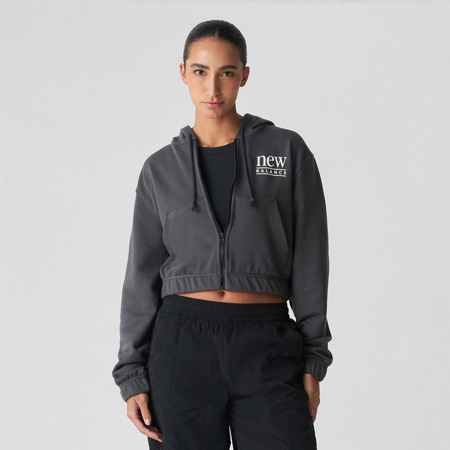 New Balance Jaqueta Fem. Reimagined Full Zip — Preto Desbonado - ABR