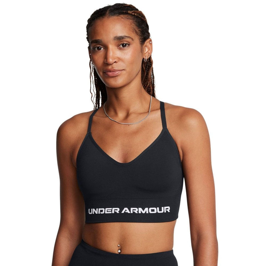 Under Armour Top Vanish Seamless Low B — Preto/Branco - BLK/WH