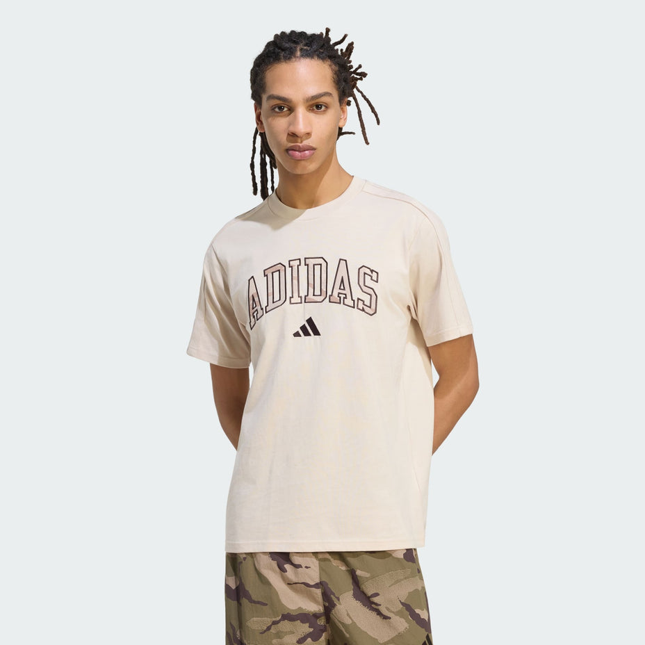 Adidas Camiseta M Camo Print Te — Bege - .