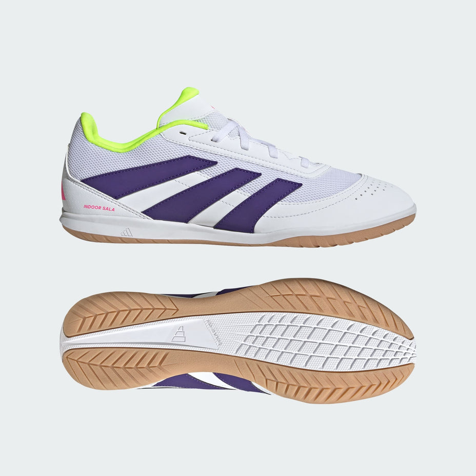 Chuteira Adidas Predator Club Sala Futsal Id3790 — Neon Branco Roxo