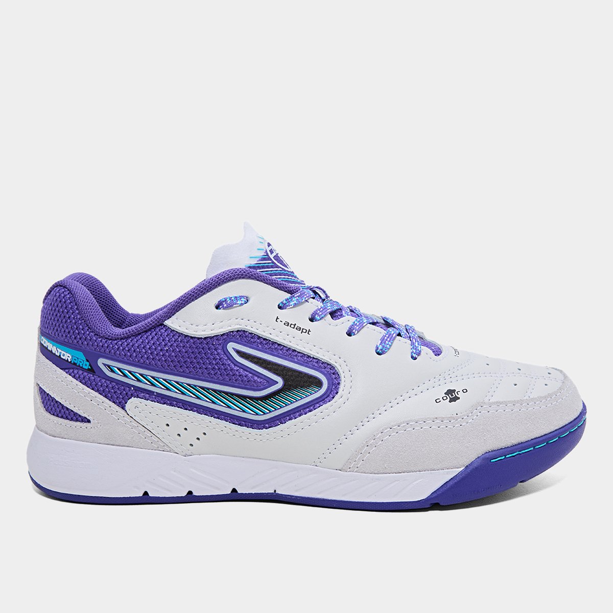 Topper Chuteira Dominator Pro Vi Futsal — Branco/Roxo/Azul - .