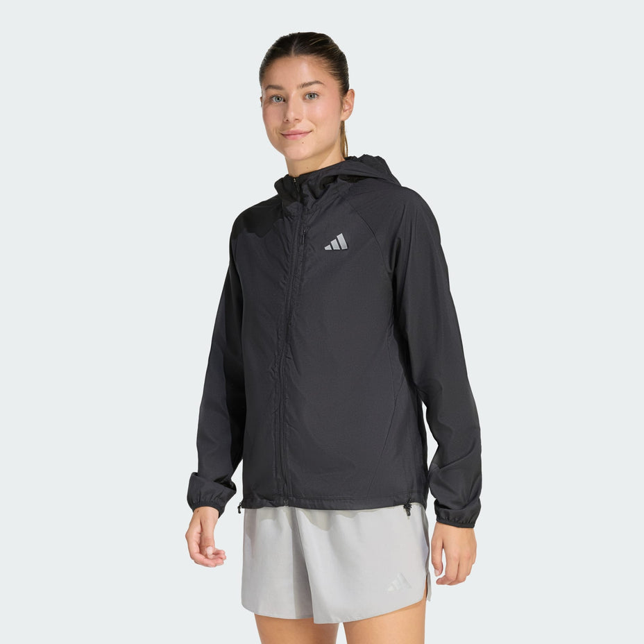 Adidas Moletom Run Ess Jkt W — Preto - .