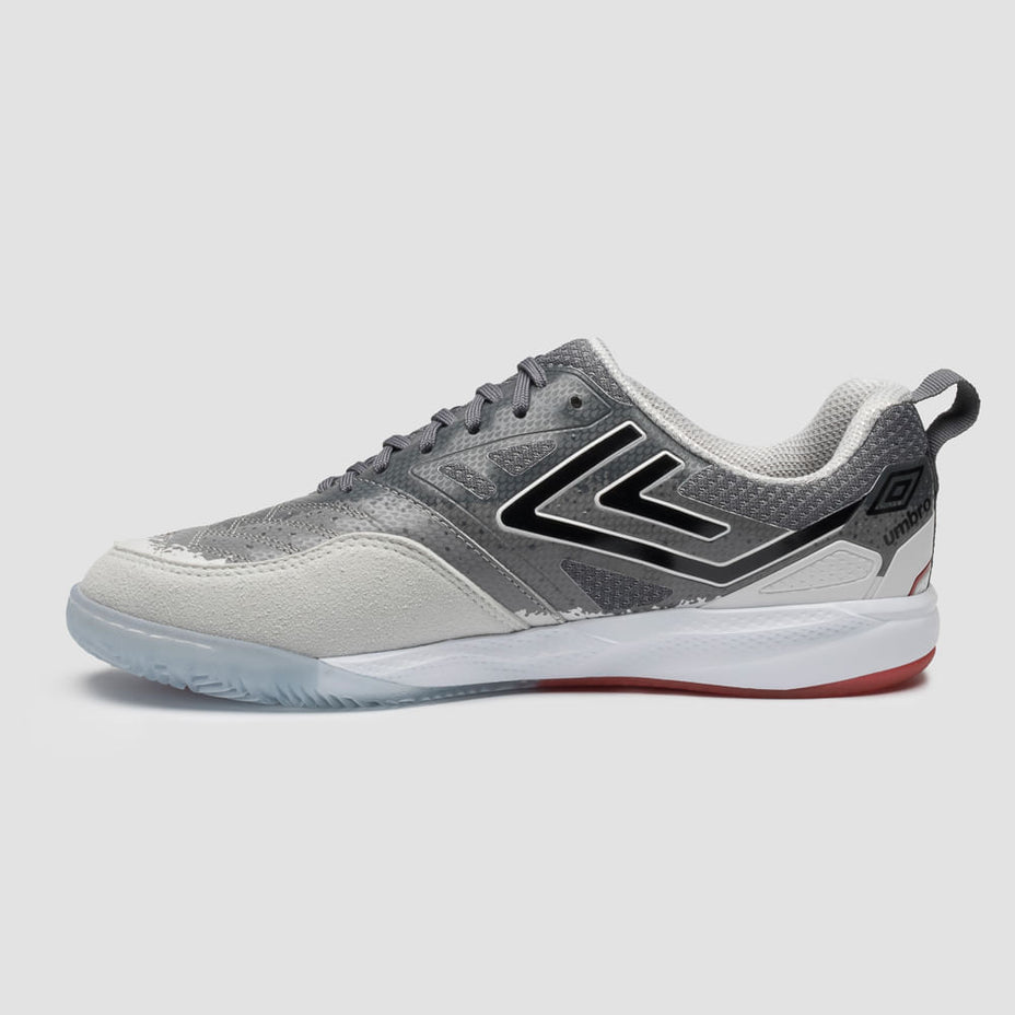 Umbro Chuteira Futsal Pro 5 Bump Shark — Branco/Grafite/Vermelho - 284