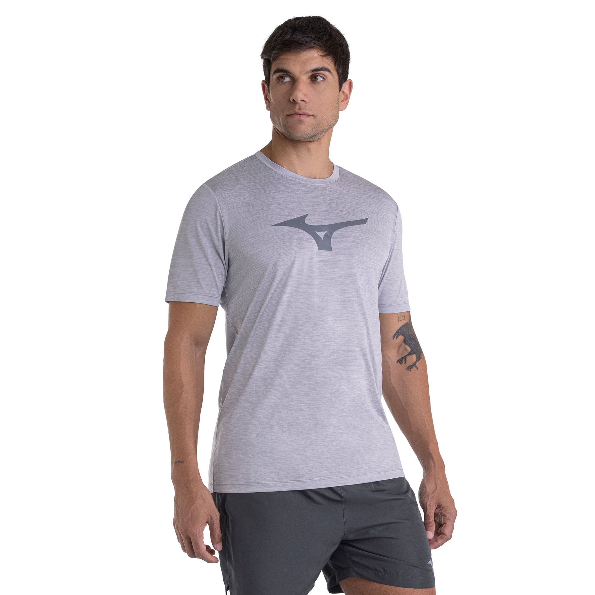 Mizuno Camiseta T-Shirt Miz Spark Mescla — Cinza/Mescla - MCZ26C