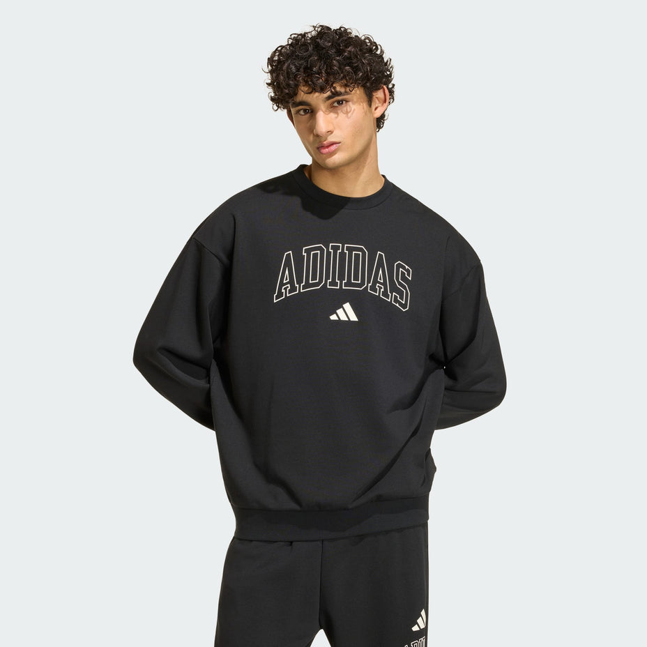 Adidas Moletom M Coll Ft Crw — Preto - .