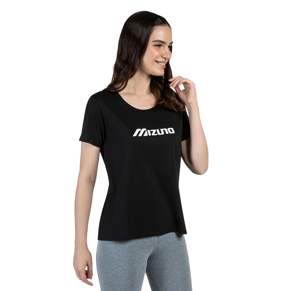 Mizuno T-Shirt Miz Basic Run B. — Preto/Branco - PTOBCO