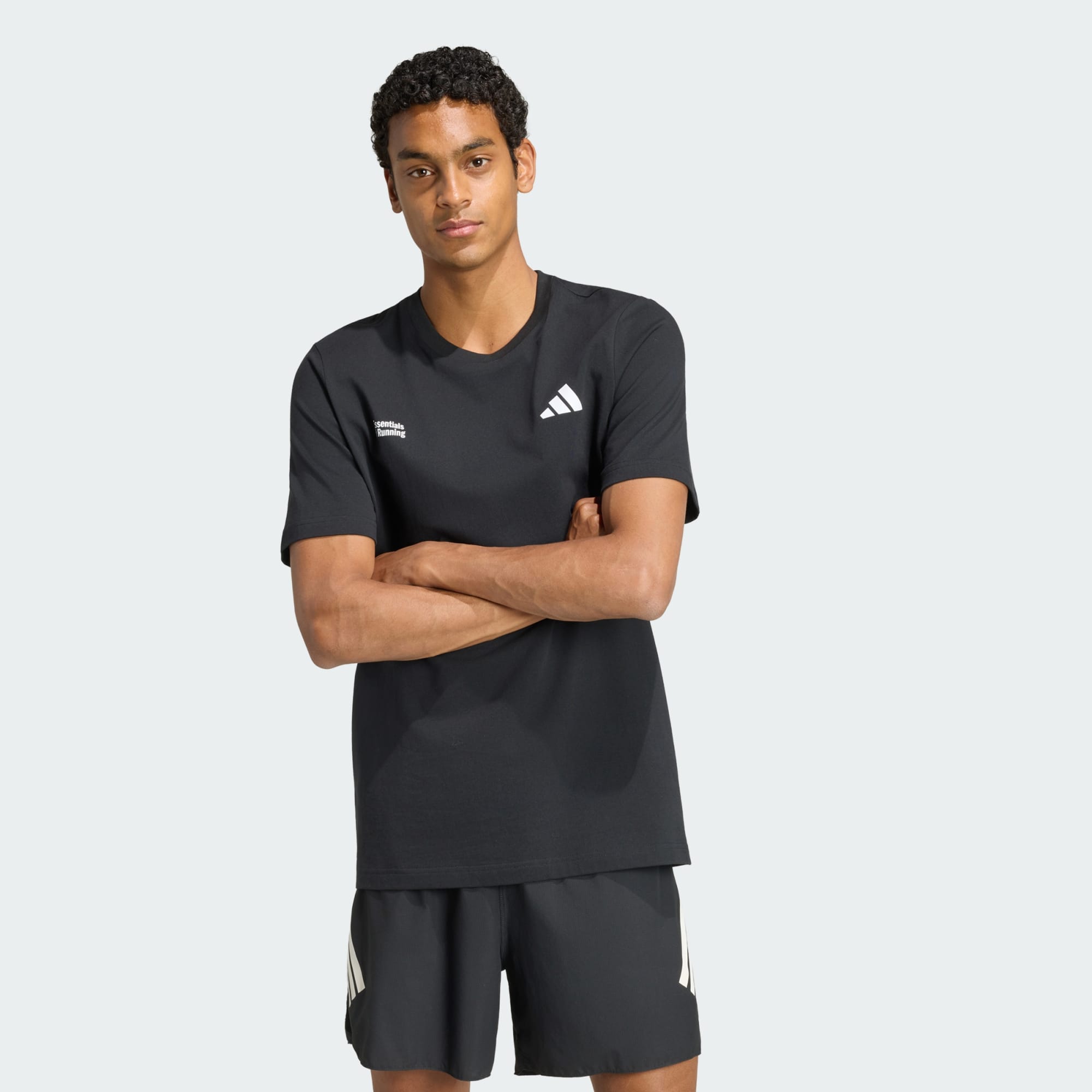 Adidas Camiseta M Run Ess G T — Preto - .