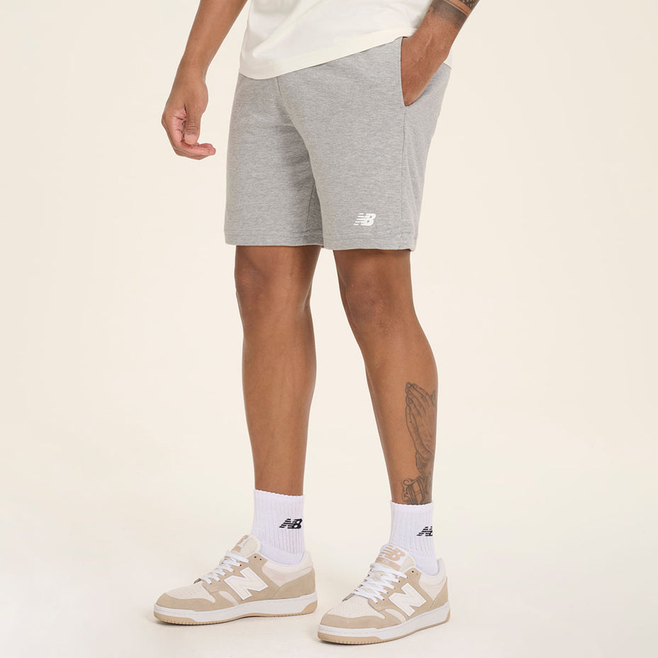 New Balance Bermuda Essentials — Cinza/Mescla - AG