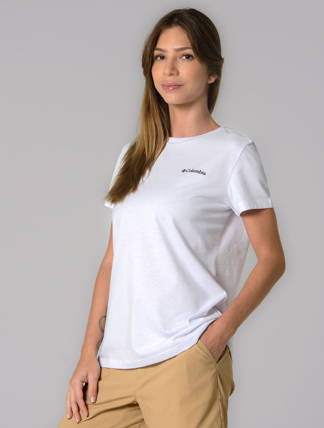 Columbia Camiseta Basica Silk — Branco - 100