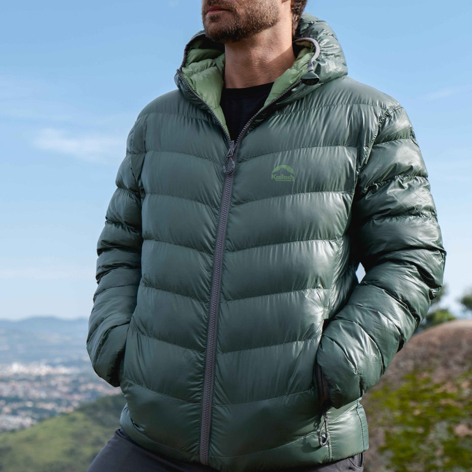 Kailash Jaqueta Puffer Masc. Double Patagonia — Verde Escuro/Verde - .