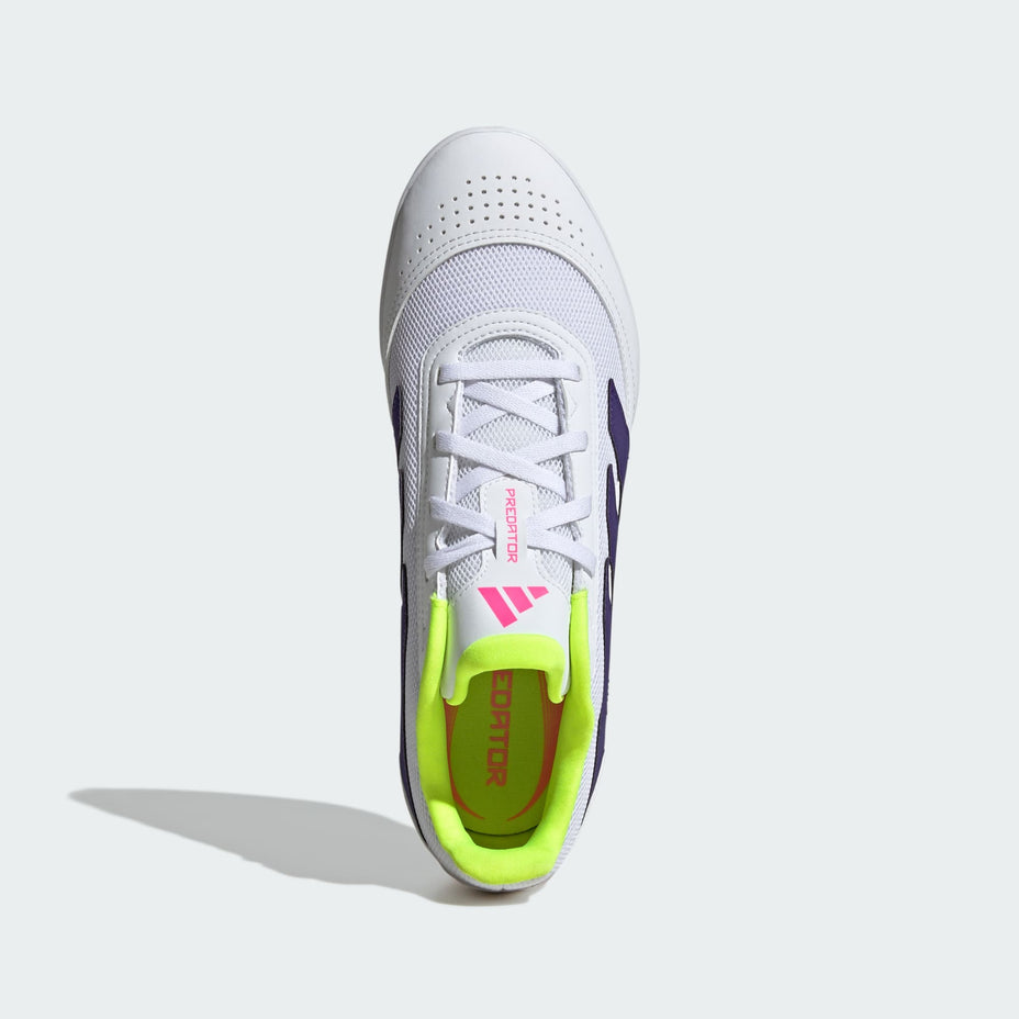 Chuteira Adidas Predator Club Sala Futsal Id3790 — Neon Branco Roxo