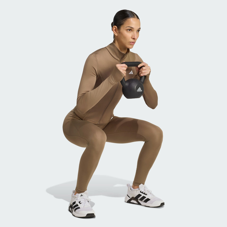 Adidas Jaqueta We Zp Thru Jkt — Marrom - .
