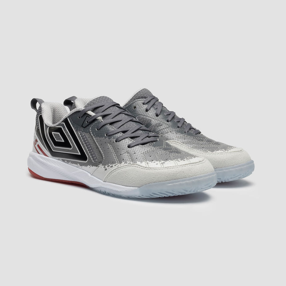 Umbro Chuteira Futsal Pro 5 Bump Shark — Branco/Grafite/Vermelho - 284