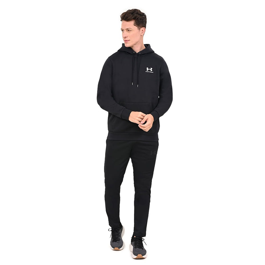 Under Armour Moletom Essential Fleece Hoodie — Preto/Branco - BLKWHT