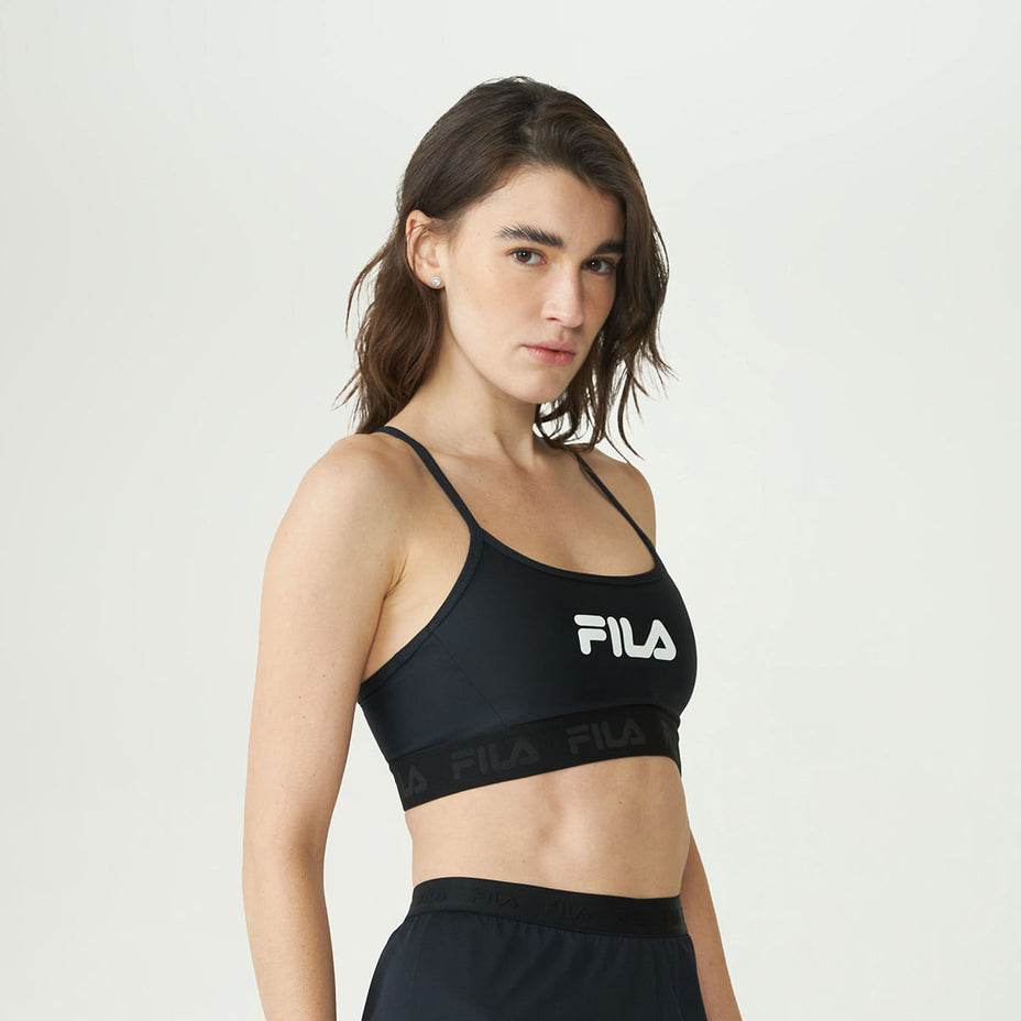Fila Top Feminino Fila Train Elastic Vi — Preto/Branco - 312