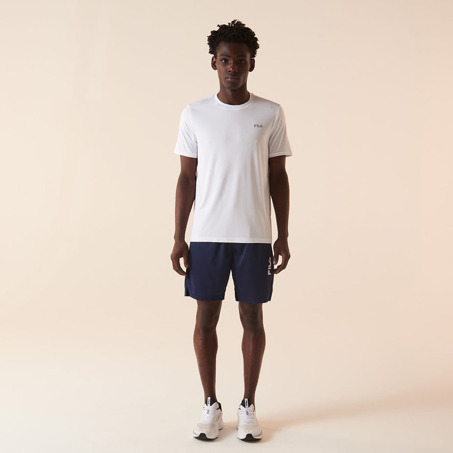 Camiseta Masc. Fila Basic Sports Ii — Branco/Prata - 1671i