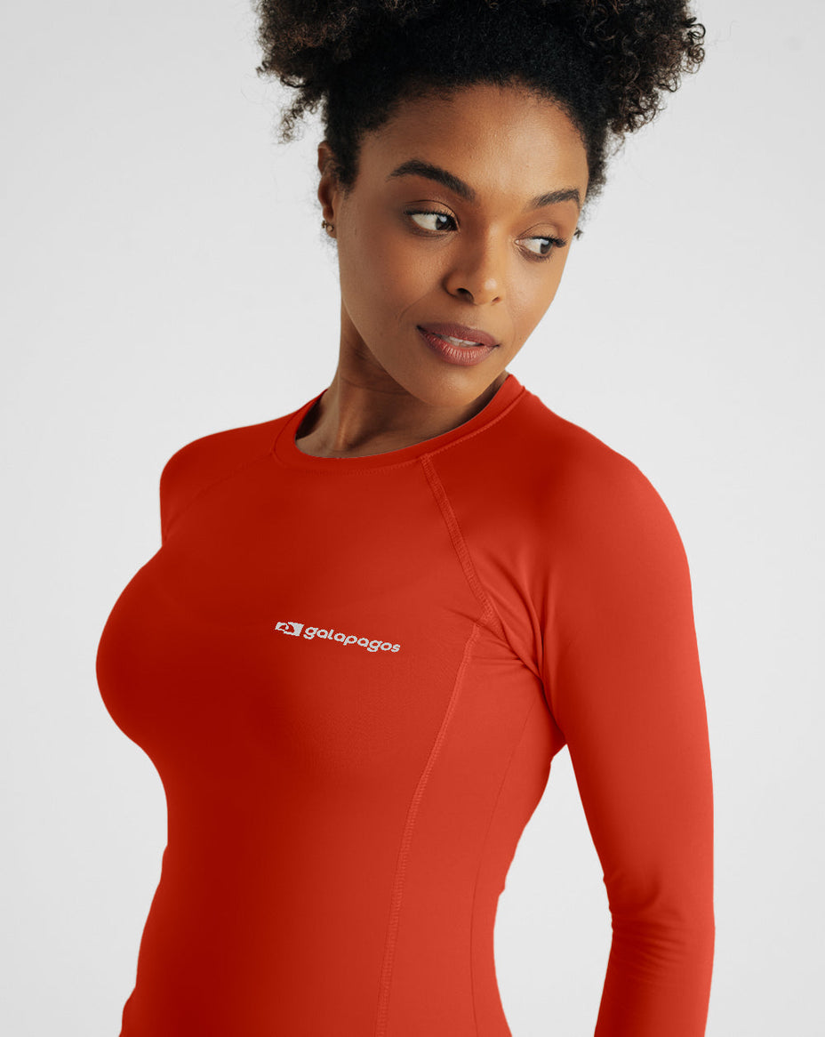 Galapagos Blusa Segunda Pele Uv Vella Fem. — Vermelho - 197