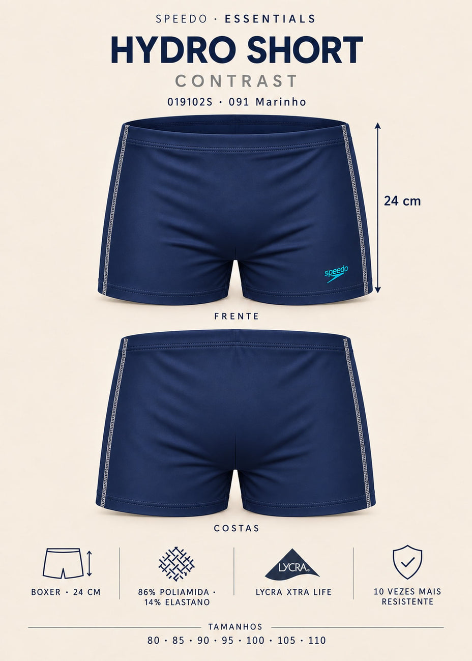 Speedo Sunga Hidroshot Contrast — Azul Escuro - 091