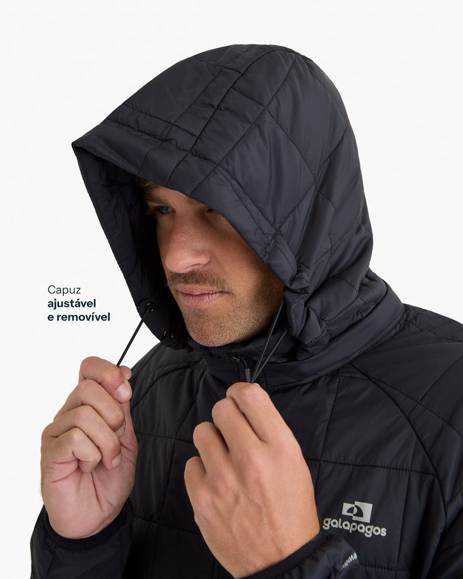 Galapagos Jaqueta Puffer Ibex Thermolite Heat Masc — Preto - 173
