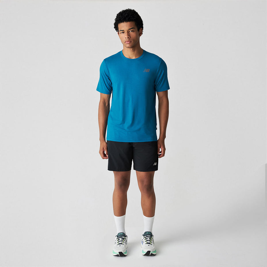 New Balance Camiseta Active Logo — Azul Artico/Azul Altitude - NOS