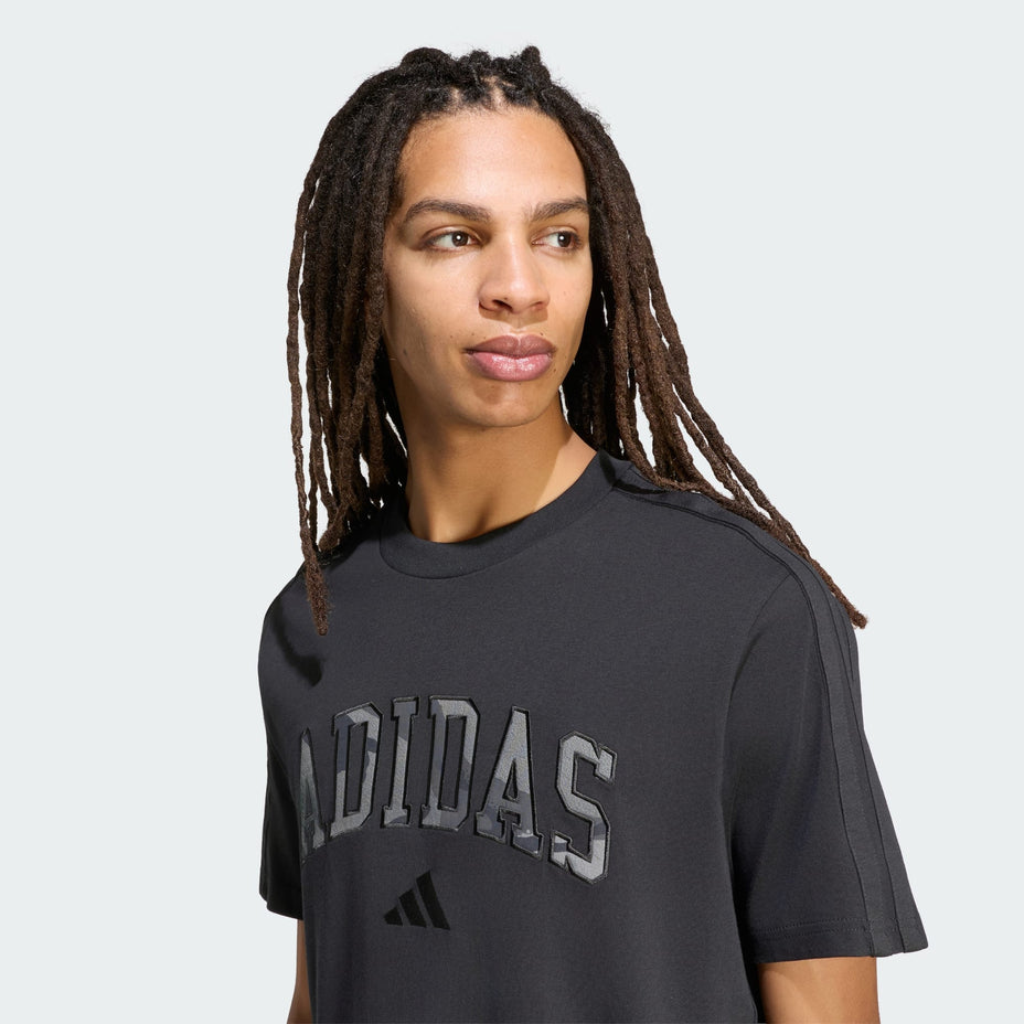 Adidas Camiseta M Camo Print Te — Preto - .