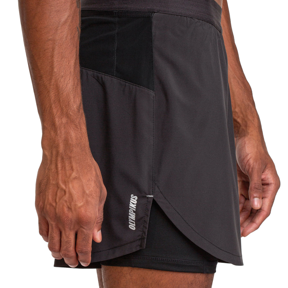 Olympikus Bermuda Corre Foco 2 Em 1 5 M — Preto/Prata - PT/PRT