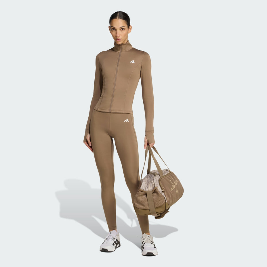 Adidas Jaqueta We Zp Thru Jkt — Marrom - .