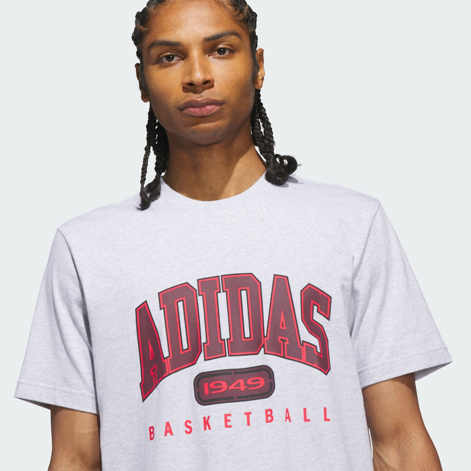 Adidas Camiseta Collegiate T — Cinza - .