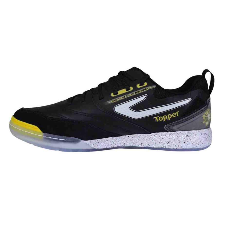 Topper Chuteira Lethal Futsal — Preto/Branco/Amarelo - .