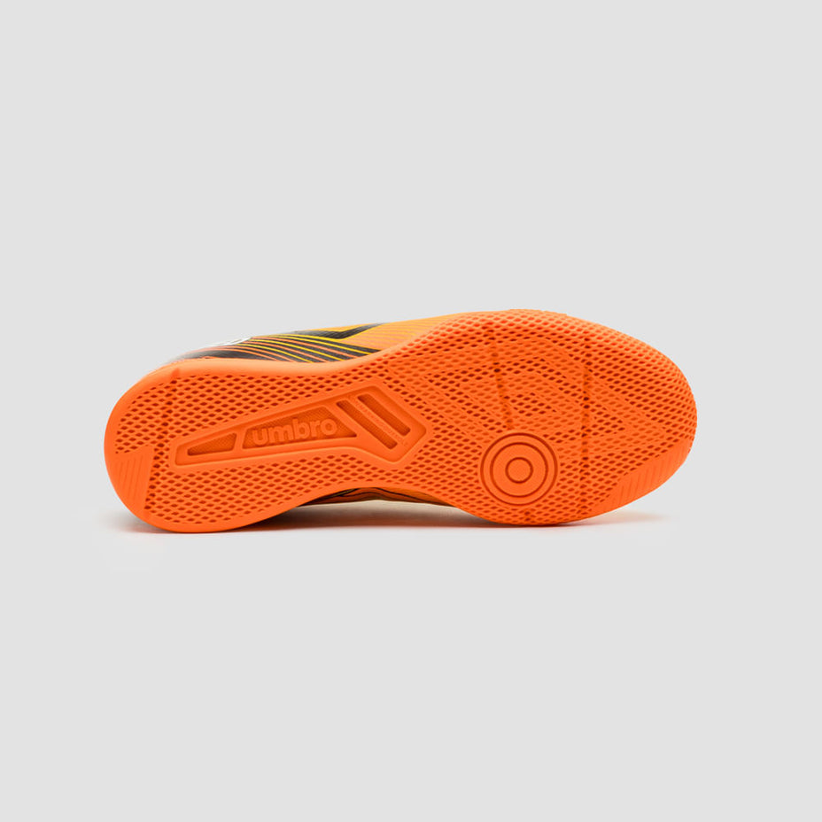 Umbro Chuteira Futsal Adamant Top Speed Jr — Amarelo/Preto/Laranja Flúor - 616