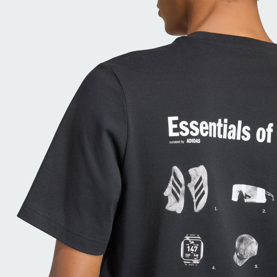 Adidas Camiseta M Run Ess G T — Preto - .