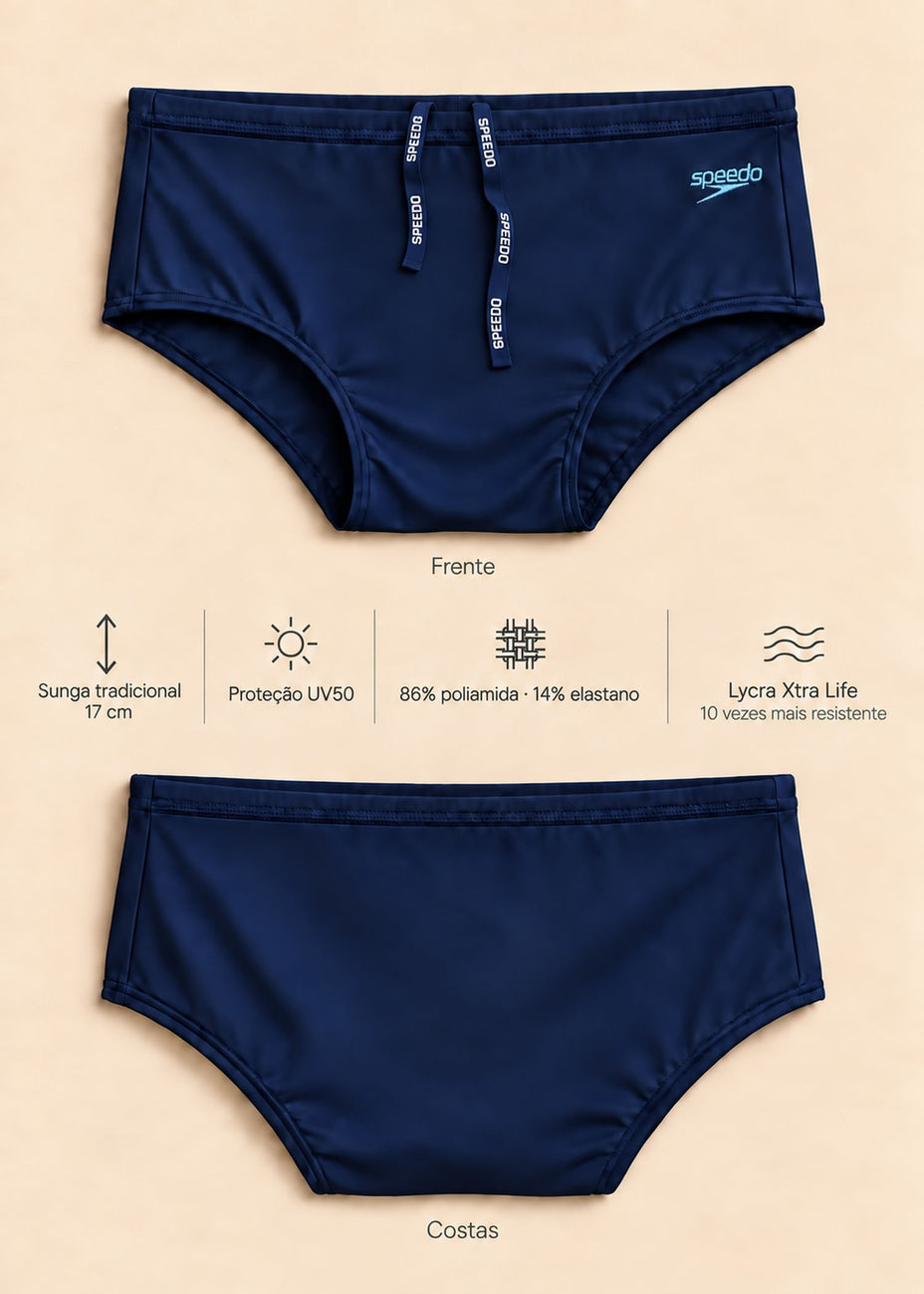Speedo Sunga Solid 17cm — Azul Escuro - 091