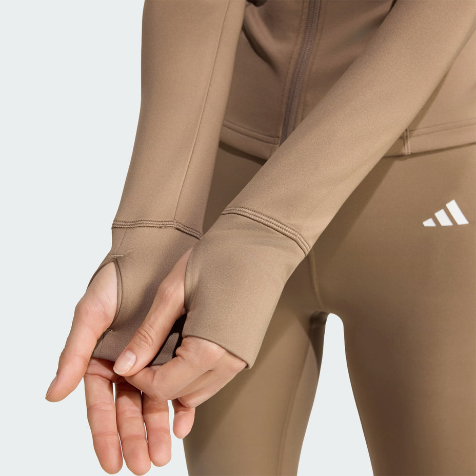 Adidas Jaqueta We Zp Thru Jkt — Marrom - .