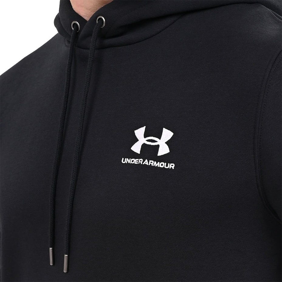 Under Armour Moletom Essential Fleece Hoodie — Preto/Branco - BLKWHT