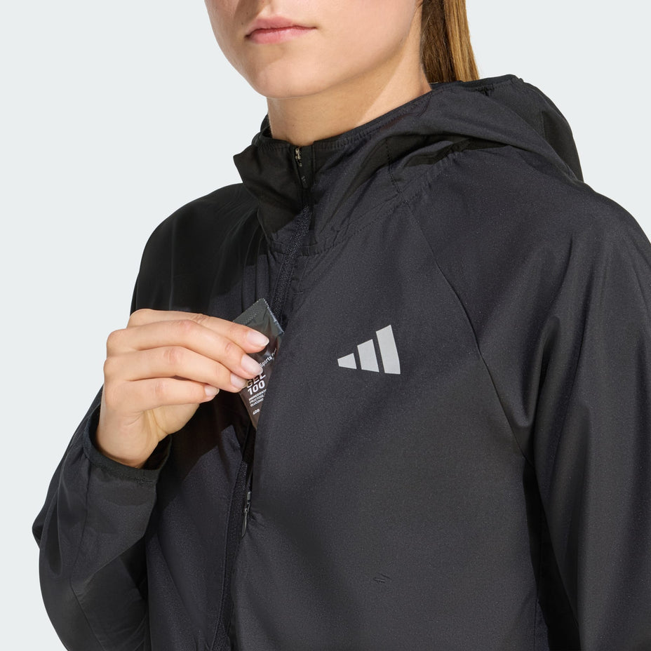 Adidas Moletom Run Ess Jkt W — Preto - .