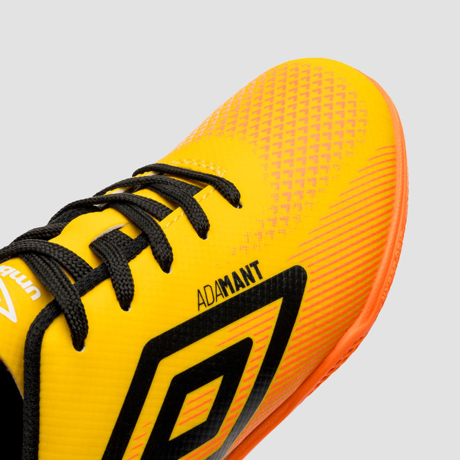 Umbro Chuteira Futsal Adamant Top Speed Jr — Amarelo/Preto/Laranja Flúor - 616