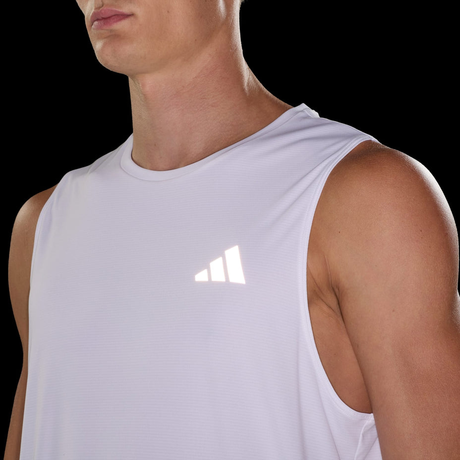 Adidas Regata Run Ess Tank M — Branco - .