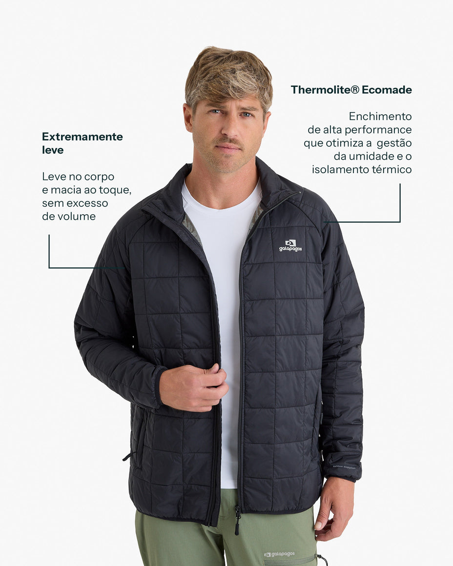 Galapagos Jaqueta Puffer Ibex Thermolite Heat Masc — Preto - 173
