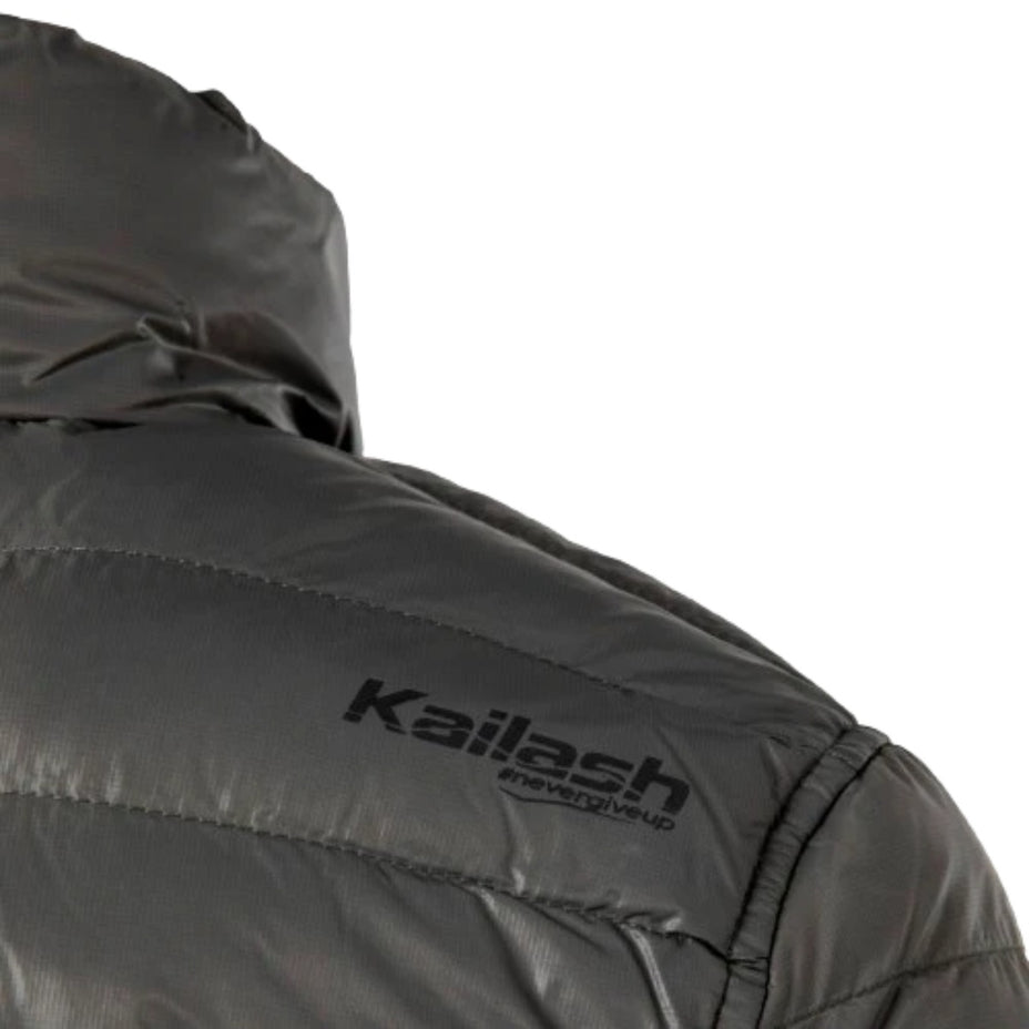Kailash Jaqueta Puffer Fem. Dupla Face Pluma De Ganso — Chumbo/Off White - .