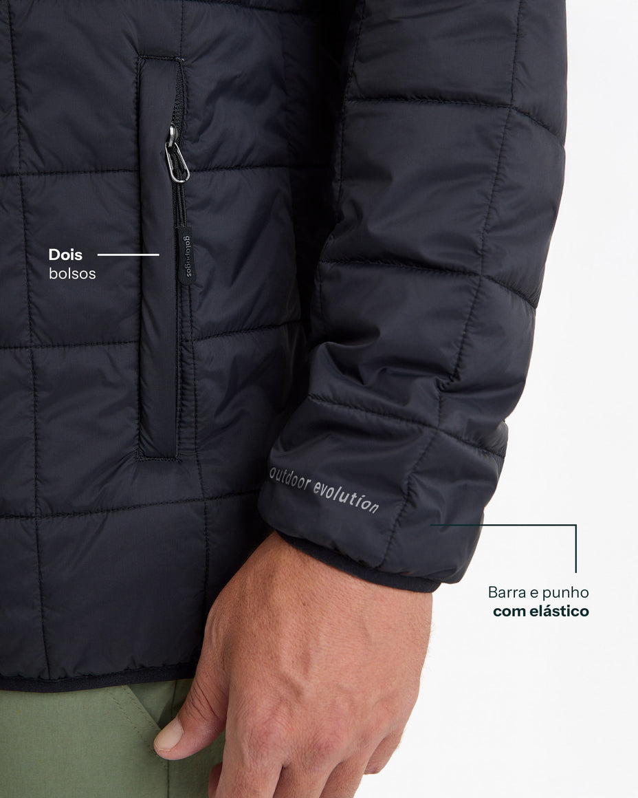 Galapagos Jaqueta Puffer Ibex Thermolite Heat Masc — Preto - 173