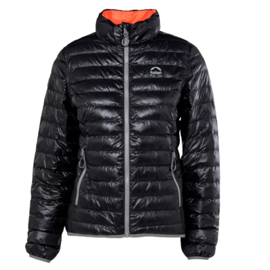 Kailash Jaqueta Puffer Fem. Dupla Face Pluma De Ganso — Chumbo/Off White - .