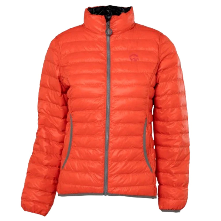 Kailash Jaqueta Puffer Fem. Dupla Face Pluma De Ganso — Chumbo/Off White - .