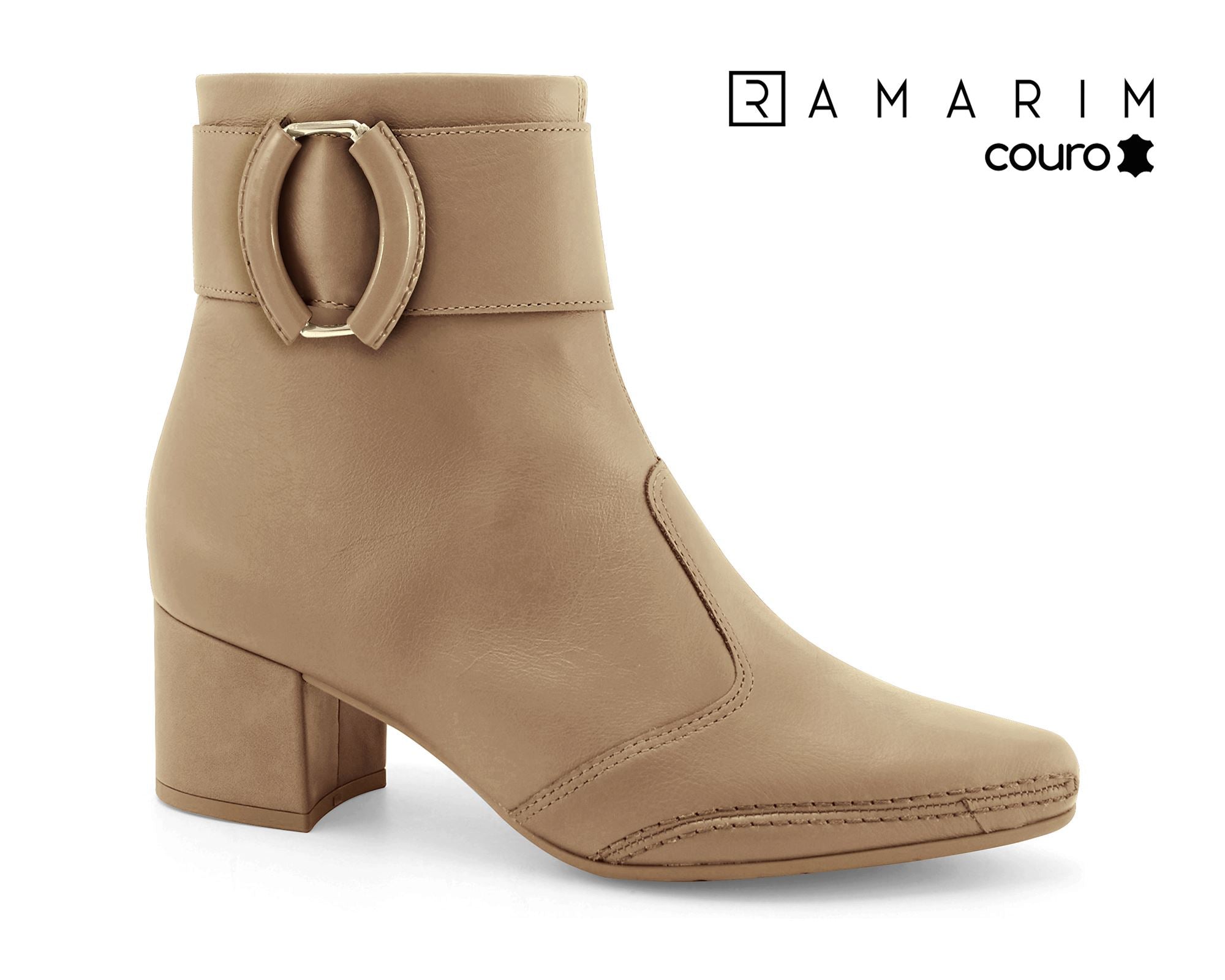 Bota Ramarim Cano Curto Em Couro 2657103
