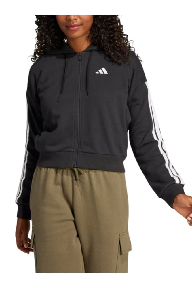 Jaqueta Adidas Essentials Três Listras Com Capuz Je0052